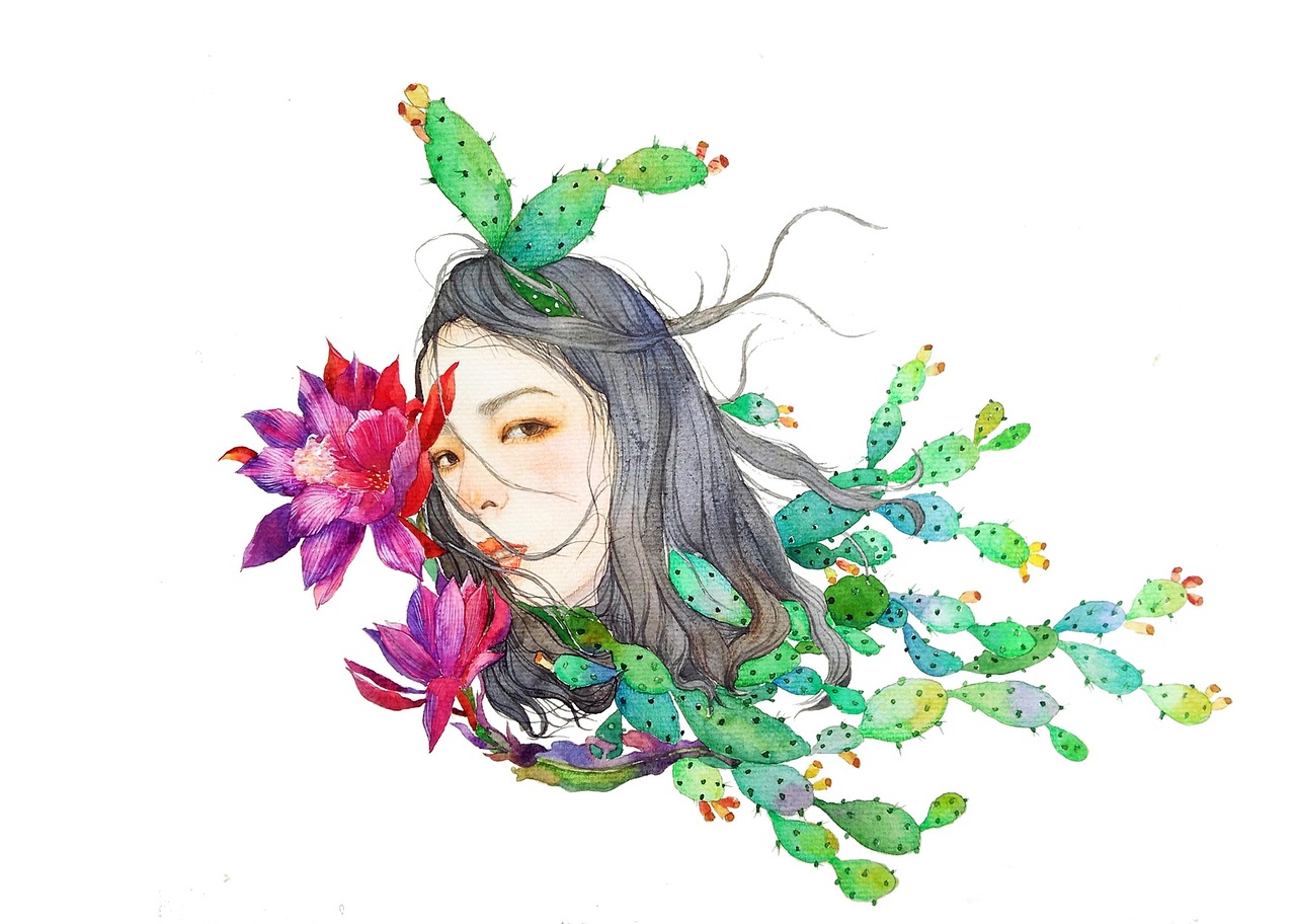 Portrait, flower background, artwork — How High: Your Guide to Choosing the Best Marijuana Strains